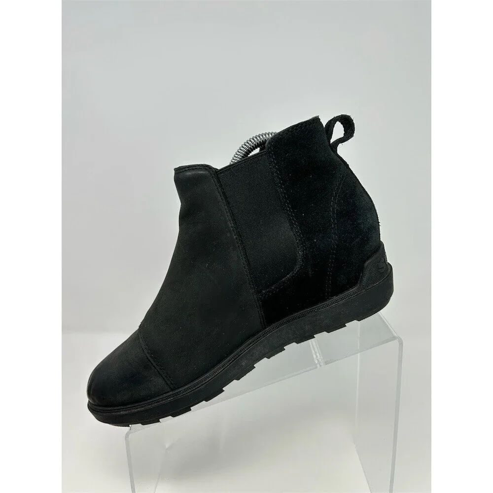 SOREL Evie II Chelsea Bootie Womens Black Pull-On Ankle Boots Size 9 Fall